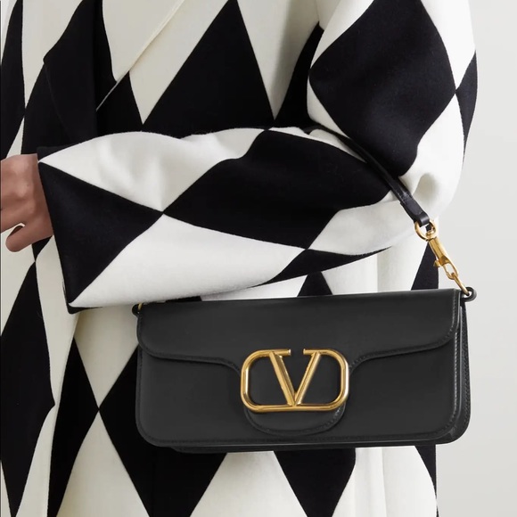 ❌❌SOLD! NWT Valentino Loco VLogo Long Black Leather Shoulder Bag - Picture 5 of 9